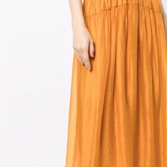 Vince smocked-waist high-waisted skirt orange Size S/P - Picture 2 of 12